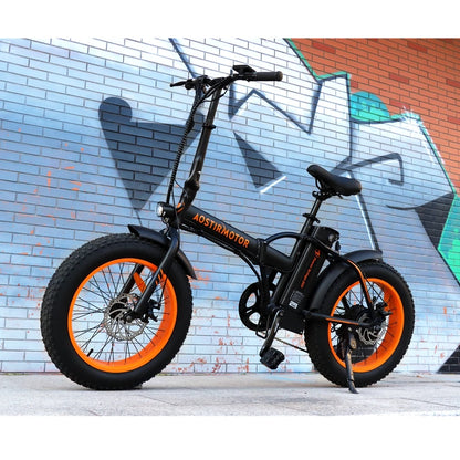 A20 Folding Ebike 500W Electric Mountain Bike 20Inch 4.0 Fat 36V 13Ah Removable Battery Beach Bicycle for Adult